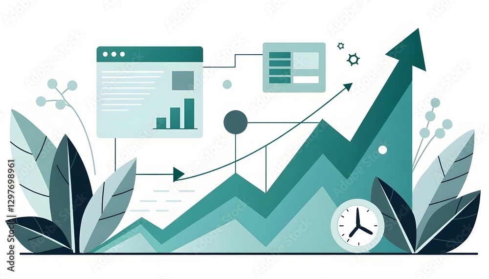 Obraz premium Data Visualization Growth Analytics Performance Metrics Insights