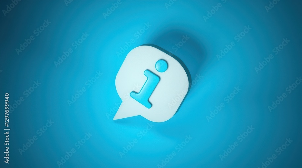 Information icon: A speech bubble with a blue Information icon: A speech bubble with a blue