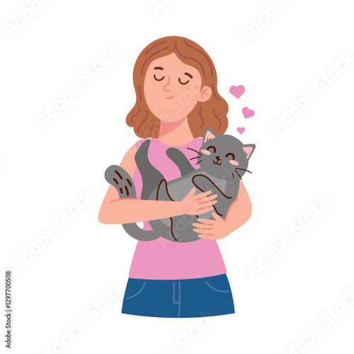 Pet Adoption Woman Holding Cat