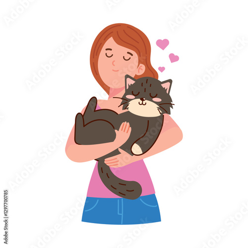 Pet Adoption Woman and Cat