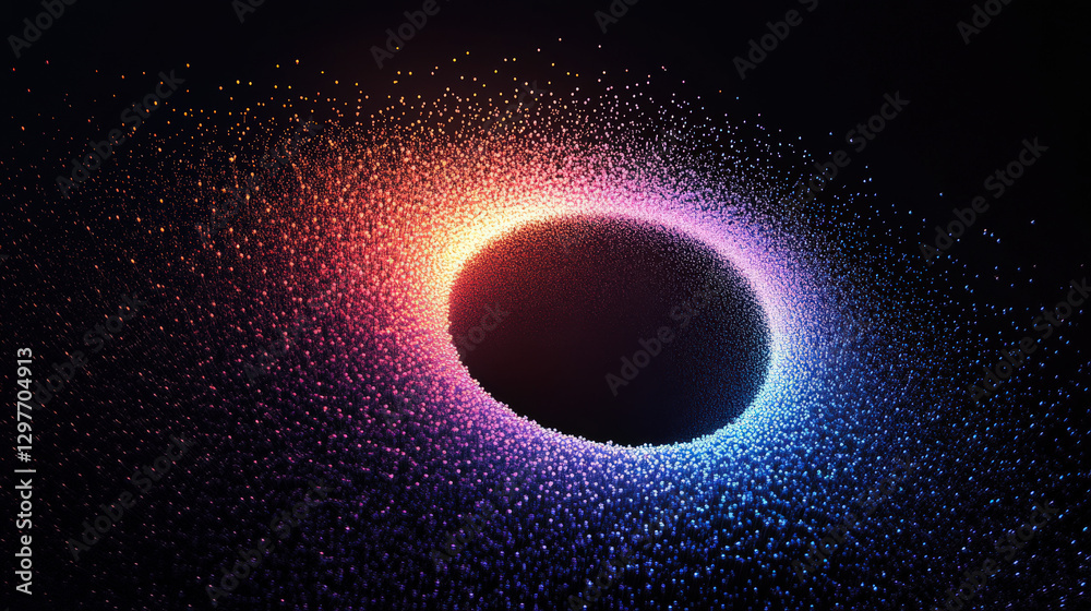 Fototapeta premium Particle vortices diverging towards the periphery