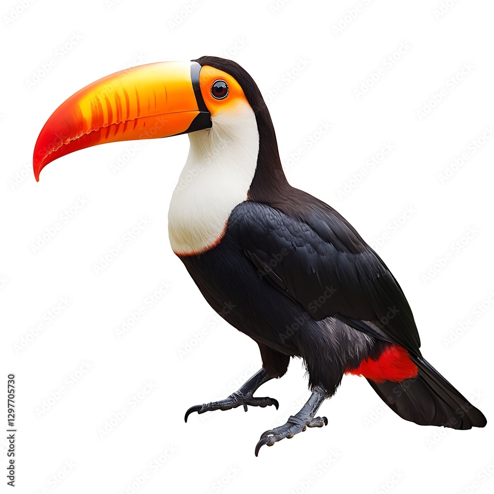 Fototapeta premium Colorful toucan isolated on white background.