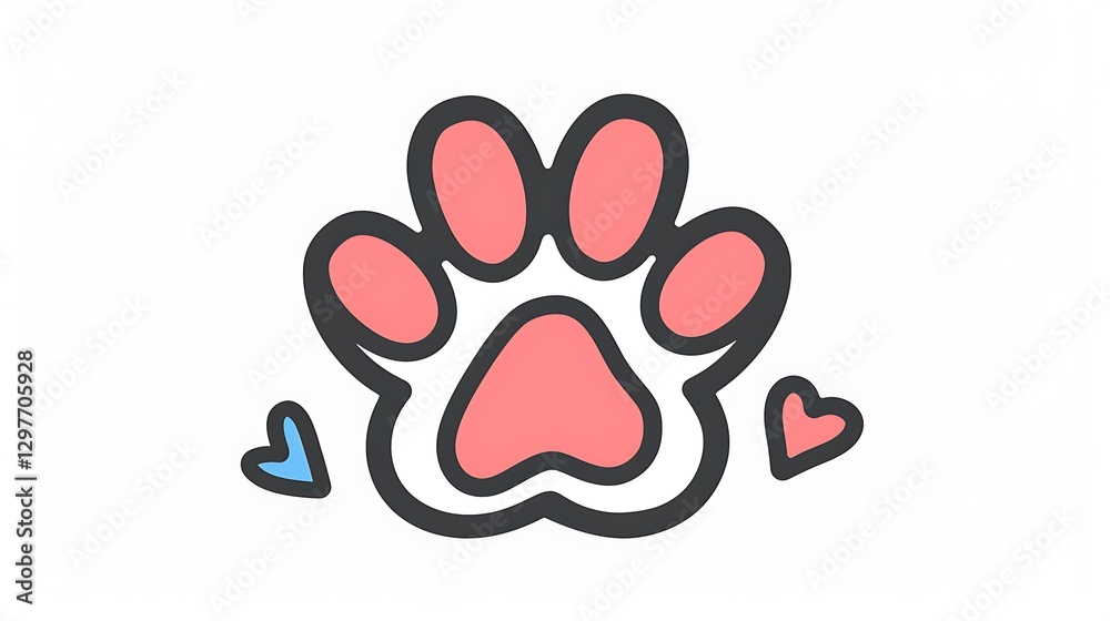 Outline icon of a dog paw print with a heart symbol to represent pet-friendly areas.

