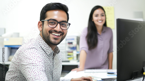 Indian Graphic Designer Focused on Work with Team Support