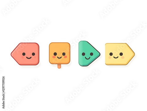 there are three pops with different faces on them on a white background