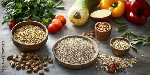spices and herbs on wooden table