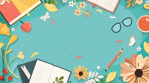 A beautifully designed background for a Teacher's Day greeting card is presented. The background exudes a sense of respect and gratitude, featuring a color scheme that combines soft pastel colors like