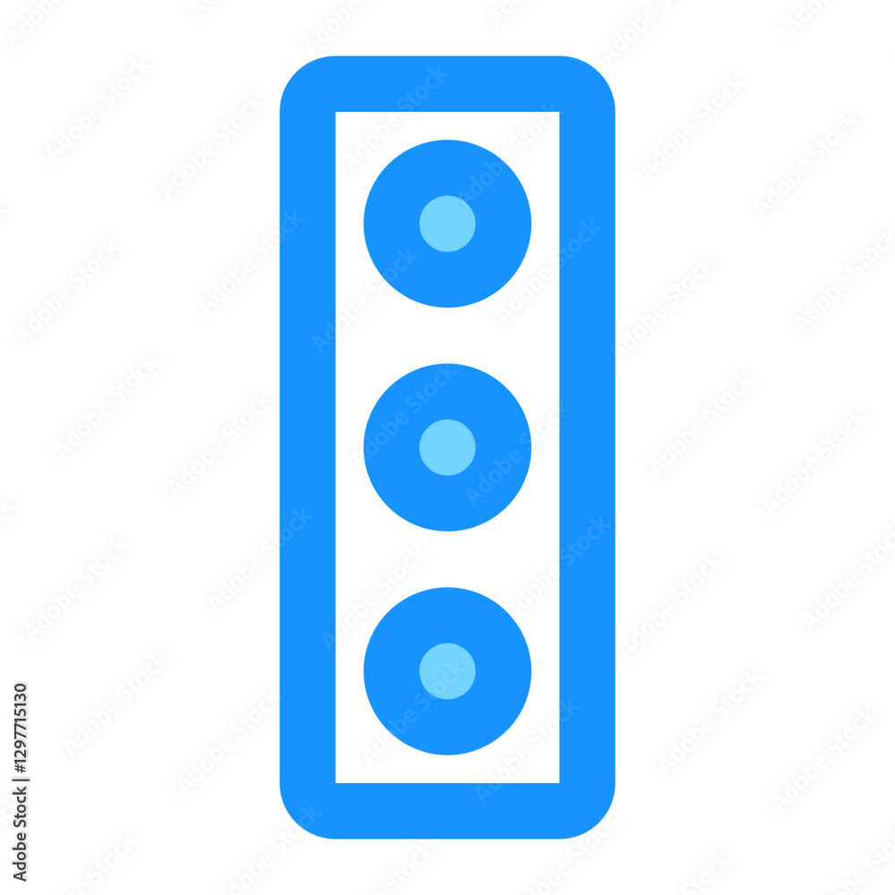 Illustration of a Blue Traffic Light with Three Circles Illustration of a Blue Traffic Light with Three Circles