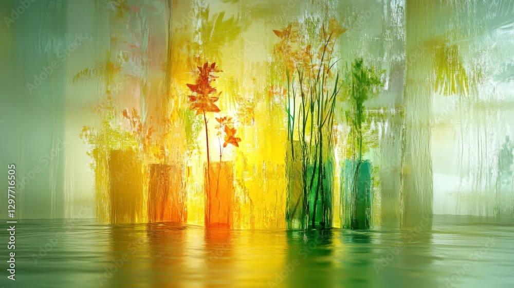 Obraz premium Whimsical Ethereal Landscape with Abstract Forms