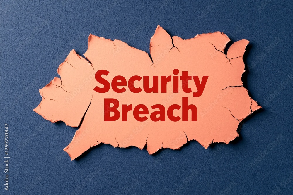 Cyber security crime attack concept. A torn paper with the words