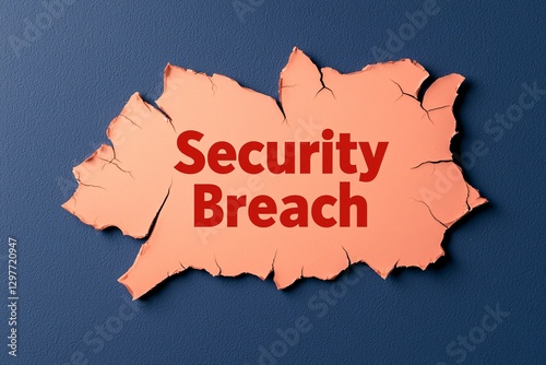 Obraz na płótnie Cyber security crime attack concept. A torn paper with the words