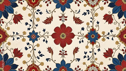 Antique Gold Floral Wallpaper Pattern
