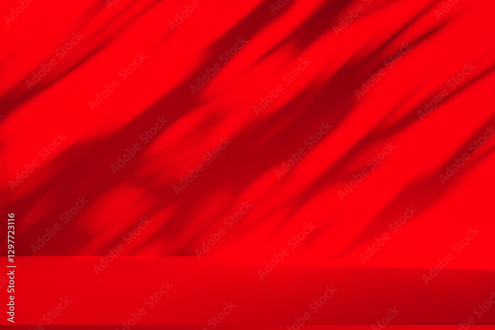 Wall interior background, studio and backdrops show products.with shadow from window color Red background for text insertion and presentation product Wall interior background, studio and backdrops show products.with shadow from window color Red background for text insertion and presentation product