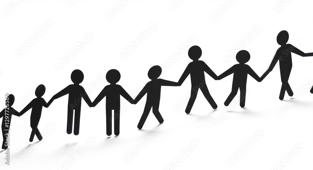Group of Paper Chain People Holding Hands | Unity, Teamwork and Cooperation Concept for Business and Community Projects Group of Paper Chain People Holding Hands | Unity, Teamwork and Cooperation Concept for Business and Community Projects