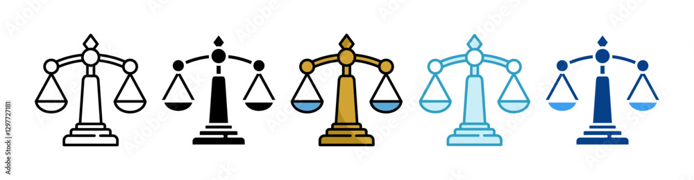 Balance Scale Icon Set Multiple Style Collection Balance Scale Icon Set Multiple Style Collection