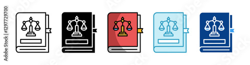 Law Book Icon Set Multiple Style Collection