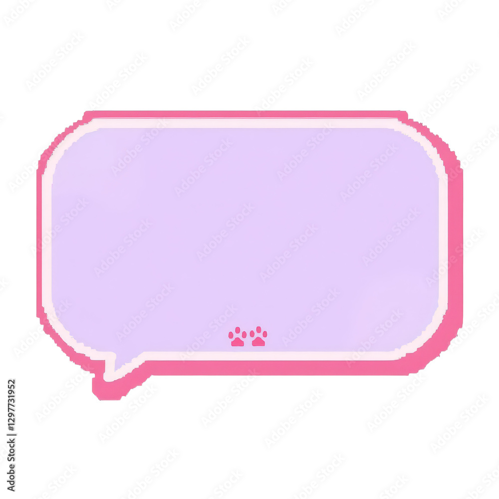 Pink Chat Bubble with Purple Fill and Paw Prints, transparent background Pink Chat Bubble with Purple Fill and Paw Prints, transparent background