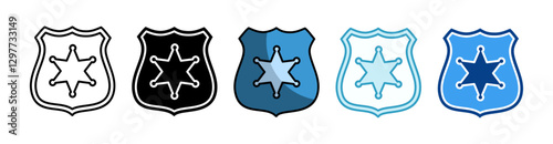 Government Badge Icon Set Multiple Style Collection