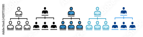 Governance Chart Icon Set Multiple Style Collection