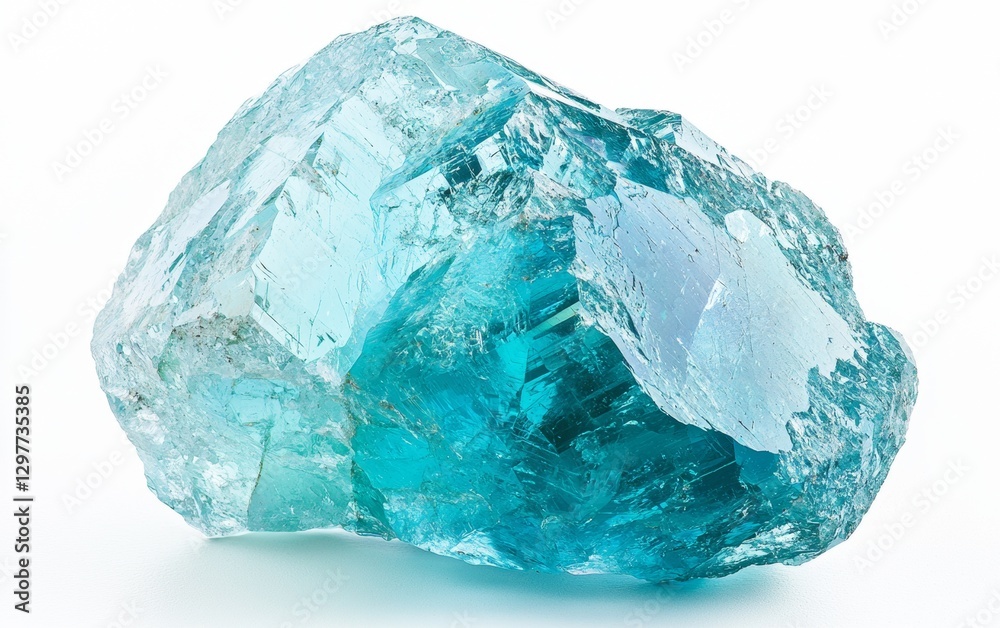 Obraz premium Stunning blue crystal showcases intricate natural formations and vibrant colors in a bright display of mineral beauty