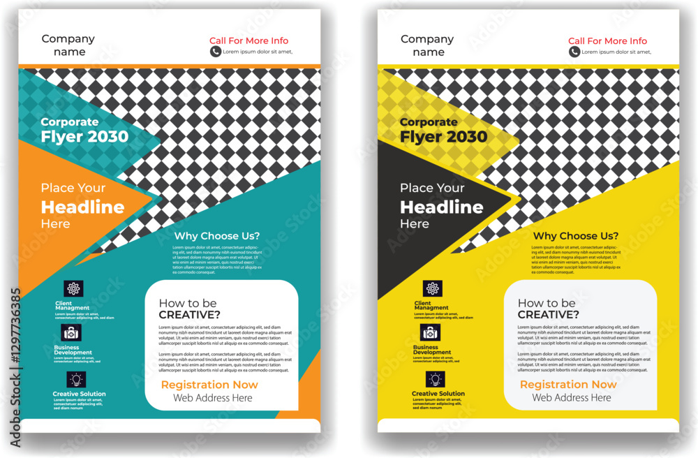 Obraz premium Corporate & Business Flyer Brochure Template Design, abstract business flyer, vector template design.