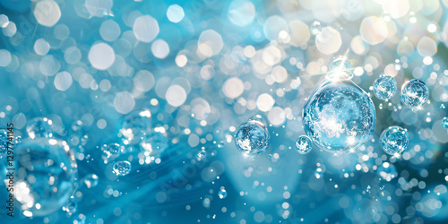 Wallpaper Mural a water molecule model with oxygen and hydrogen atoms on a glass surface. Torontodigital.ca