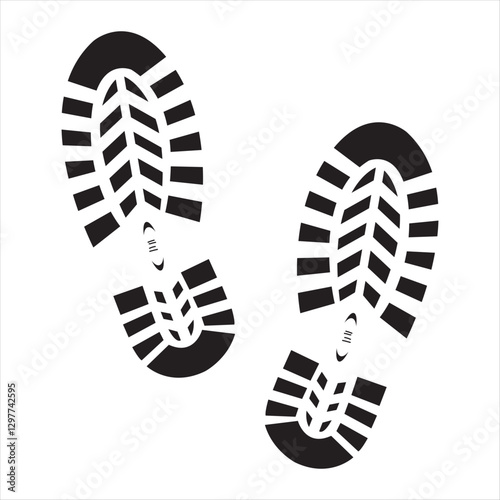 Shoeprint icon silhouette vector illustration design