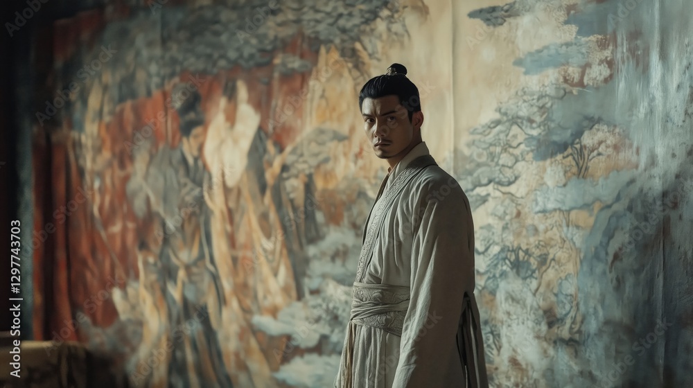 Ancient style man gazing Ancient style man gazing