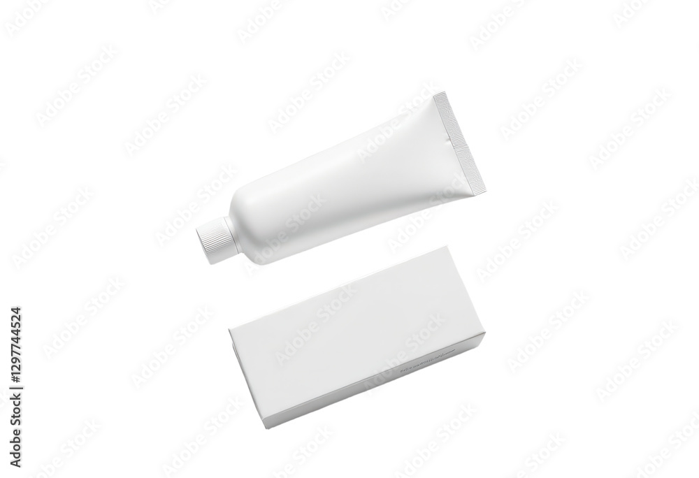 White Tube and Box with transparent background White Tube and Box with transparent background