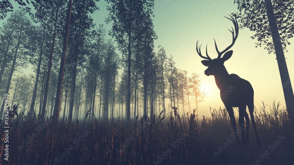Obraz premium A Deer in the Forest