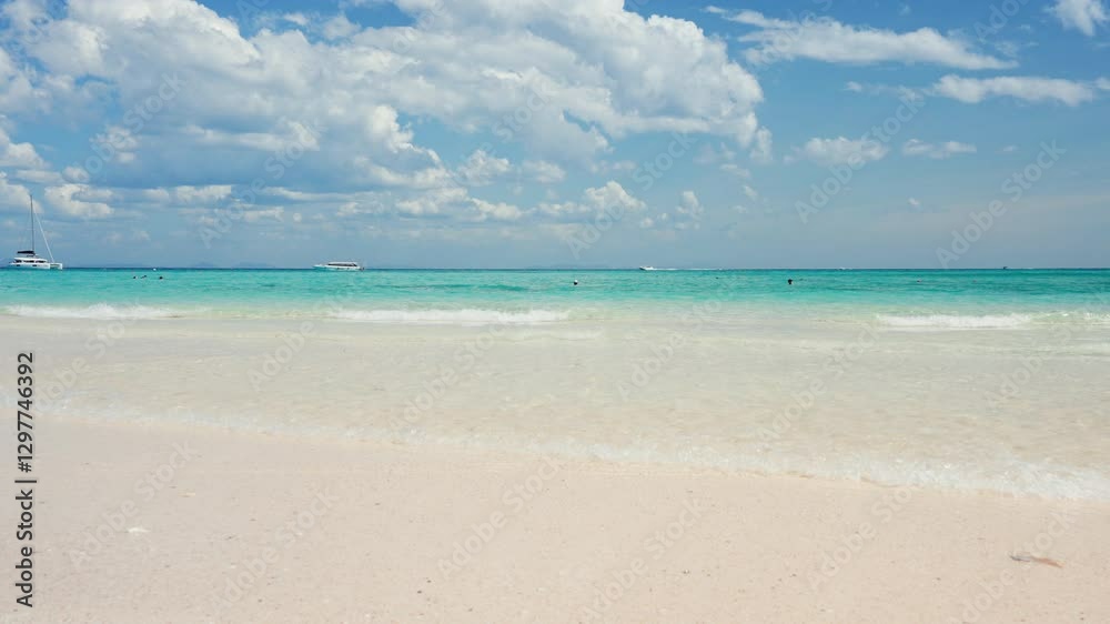 beautiful beach background with crystal blue sea view on tropical island. Wallpaper, summer vacation and seascape beautiful beach background with crystal blue sea view on tropical island. Wallpaper, summer vacation and seascape