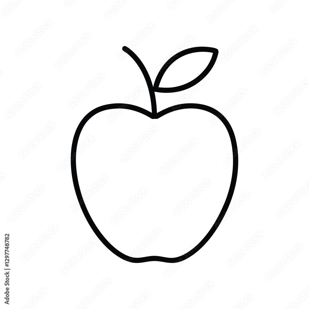 Apple line art with white background Apple line art with white background