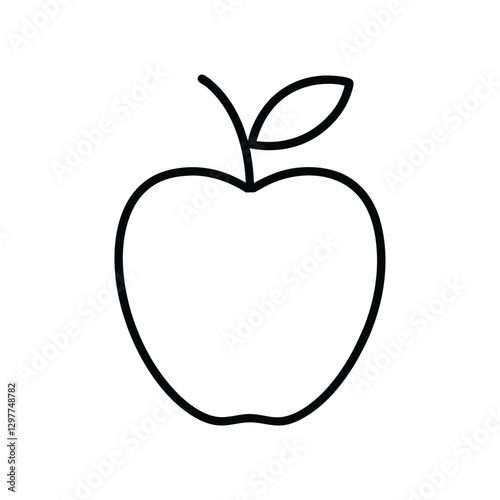 Apple line art with white background