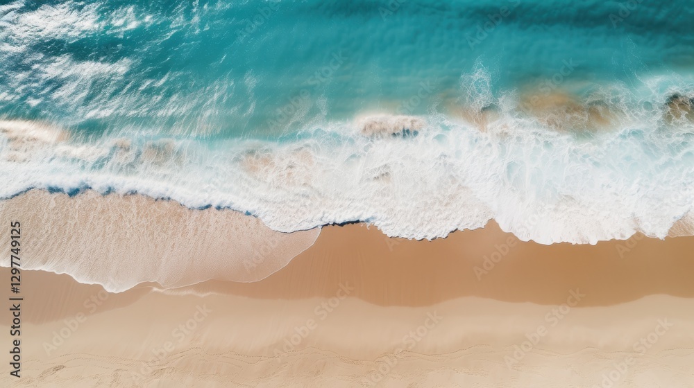 aerial view beach waves crashing on to shore water aerial view beach waves crashing on to shore water