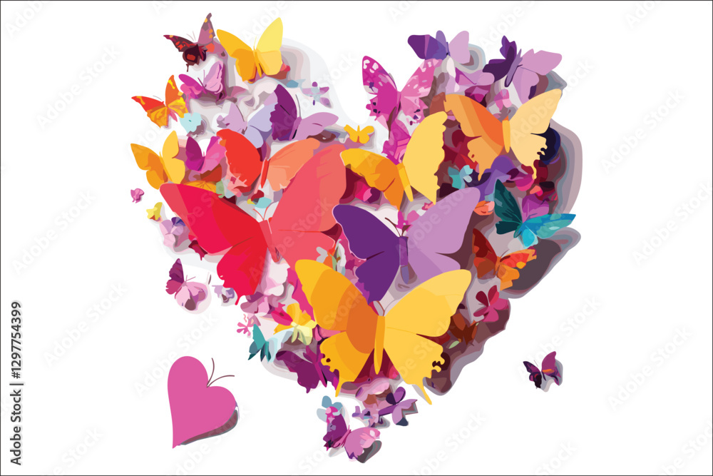 Fototapeta premium Watercolor Boho Butterfly PNG – Sublimation Art for Apparel