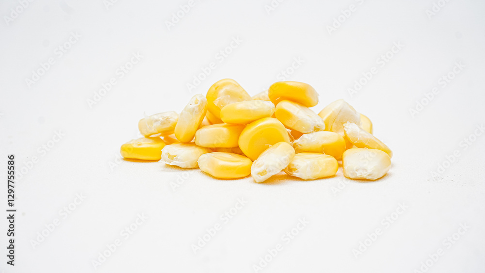 Corn Kernels Isolated on White Background Corn Kernels Isolated on White Background