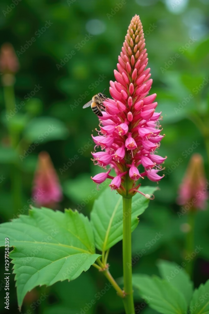 Giant knotweed inflorescence with bees and butterflies, Landscape Photography, Garden Weeds Giant knotweed inflorescence with bees and butterflies, Landscape Photography, Garden Weeds