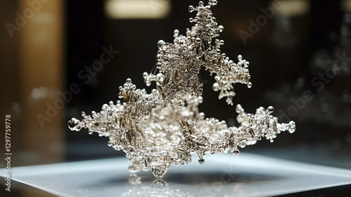 electromagnet attracting metallic shavings, forming an intricate structure 