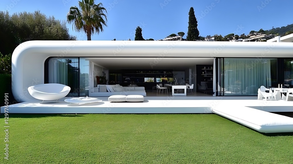 custom made wallpaper toronto digitalModern villa, coastal view, outdoor space, luxury living