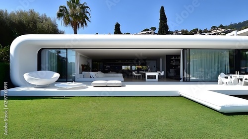 Wallpaper Mural Modern villa, coastal view, outdoor space, luxury living Torontodigital.ca