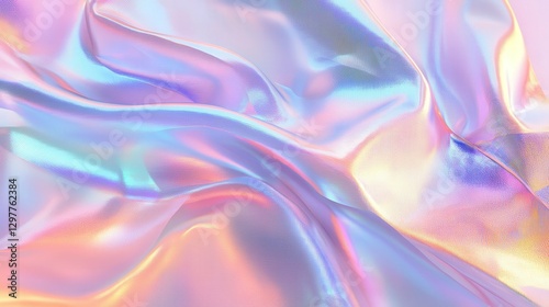 Wallpaper Mural iridescent holographic texture with pastel gradients and soft metallic reflections, capturing the magic of shifting light Torontodigital.ca