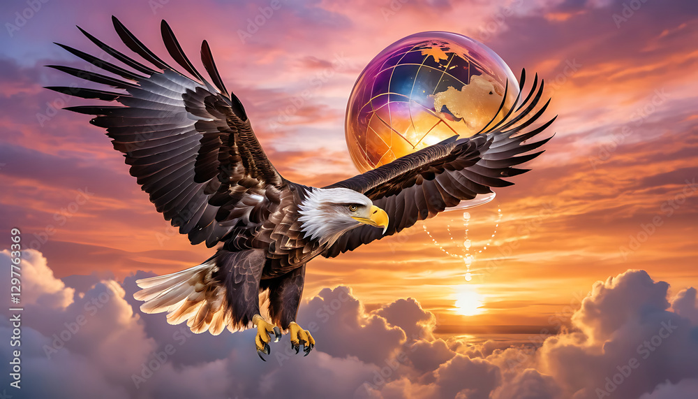 Obraz premium Grace and Power The Art of an Eagle in Flight 