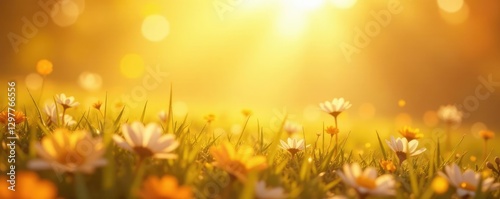 Warm gradient of yellow gold hues blending into soft pastels, yellow gold, peaceful atmosphere, nature-inspired