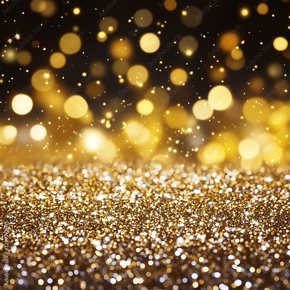 Obraz premium Golden glitter bokeh background