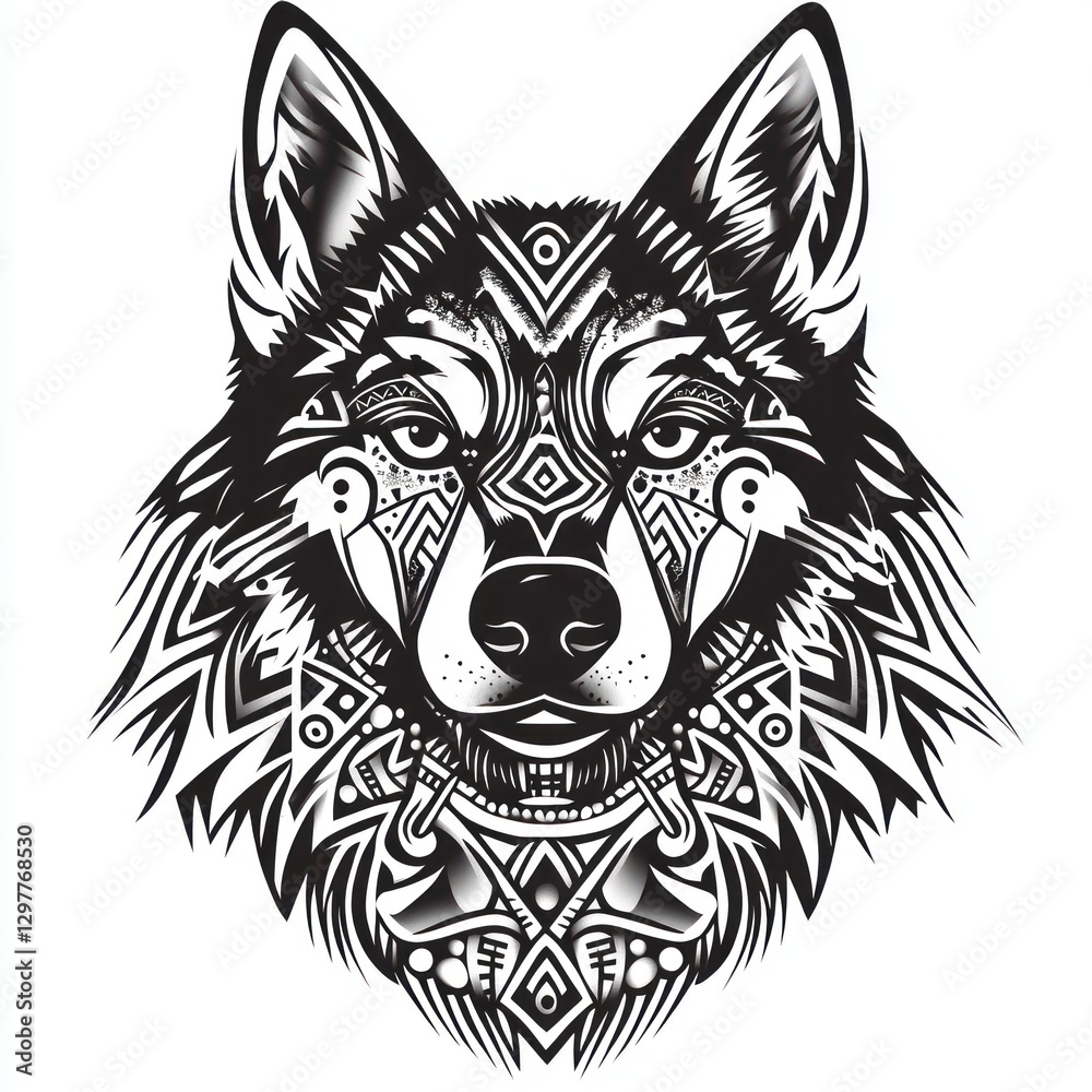 Fototapeta premium Ornate Wolf Head