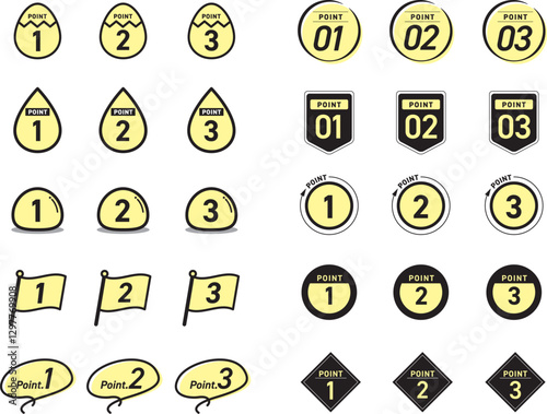 シンプルな数字のアイコンセット
