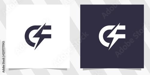 letter cf fc logo design