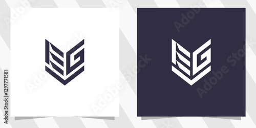 letter eg ge logo design vector