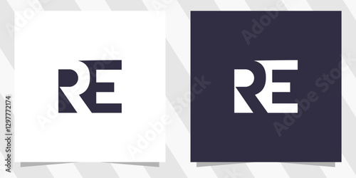 letter re er logo design vector