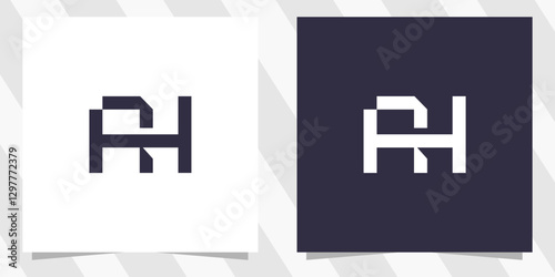 letter rh hr logo design